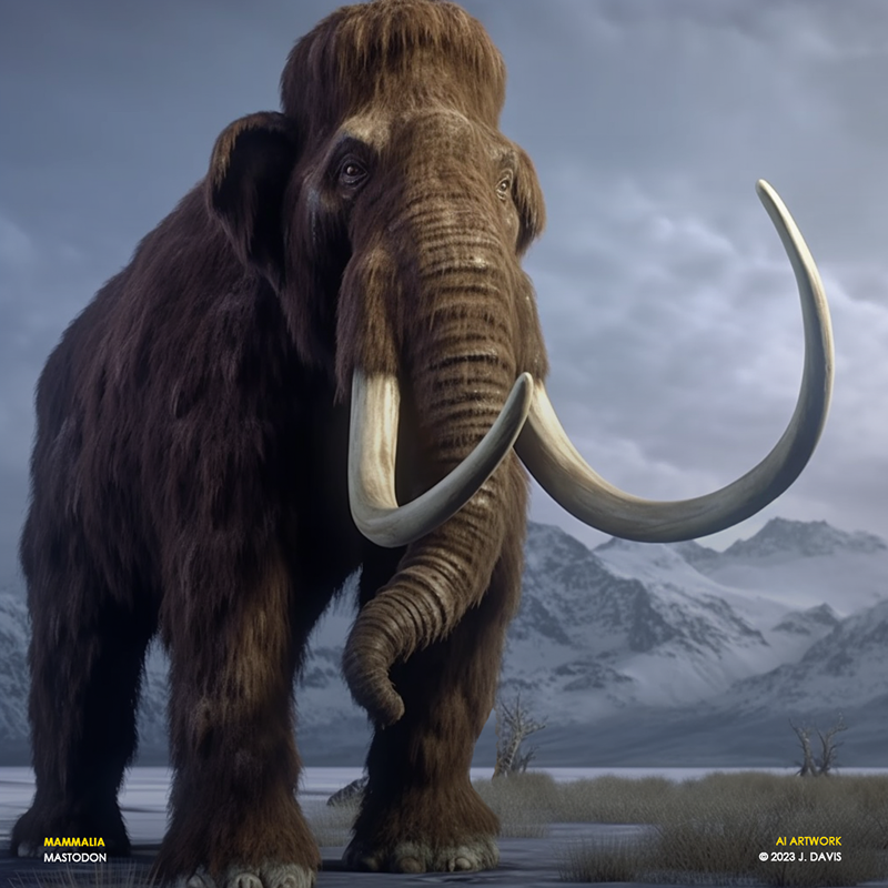 Mammalia - Mastodon 0xjdavis ai ai art animal art artificial intelligence biology design extinct illustration machine learning mammalia mastodon national geographic prompt engineering