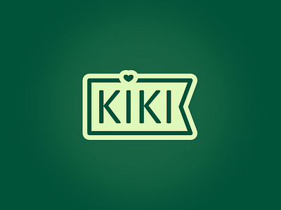 KIKI Coffee Logo banners branding coffee design graphic design green illustration logo poster