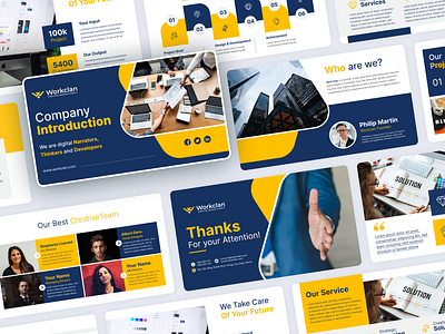 Workclan - Company Introduction Presentation design graphic design illustration powerpoint presentation slide