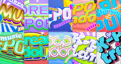K-Pop Music Y2k Editable Text Effects font style photoshop