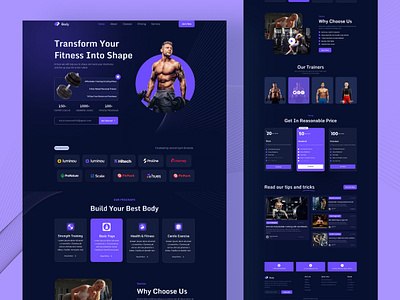 Body-Fitness Landing Page body builder body fitness landing page branding design fitness fitness website gym gym landing page health home page landing page ui uidesign uiux uxdesign web design website workout