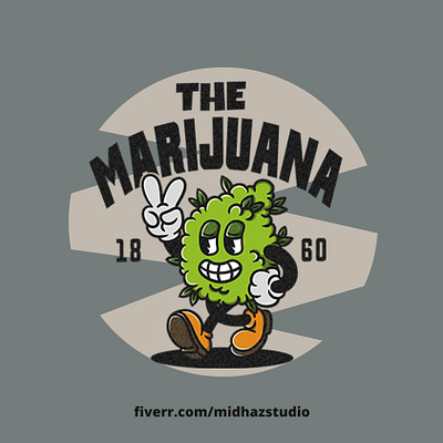 Marijuana Vintage Character cartoon cartoon vintage design graphic design illustration logo retro vector