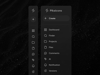 Sidebar | Pikaicons dark dark mode dashboard dashboard dark dashboarddesign dashboardux design icons inspiration interface minimalistic modern navigation pikaicons sidebar ui ux webdesign webdevelopment