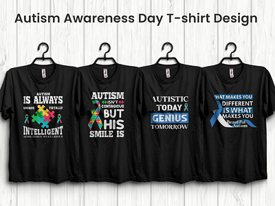 Autism Awareness Day T-shirt Design Bundle apparel autism autism awareness awareness children clothing fashion illustration mental mental health print t-shirt t-shirt design tee trendy typography vector