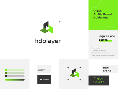 hdPlayer logo design brand guideline brand identity branding design logo