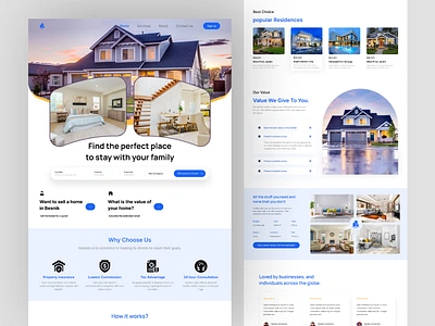 Real Estate Web Site Design: Landing Page landing page mobile mobile app real estate real estate agency real estate website ui ux web design website design