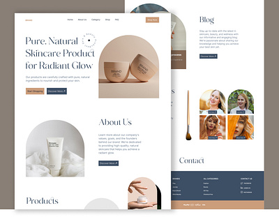Skin Care Product Website beauty product beauty shop beauty shop ecommerce beauty website design landing page design skin care