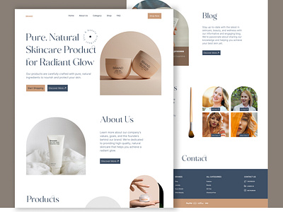 Skin Care Product Website beauty product beauty shop beauty shop ecommerce beauty website design landing page design skin care