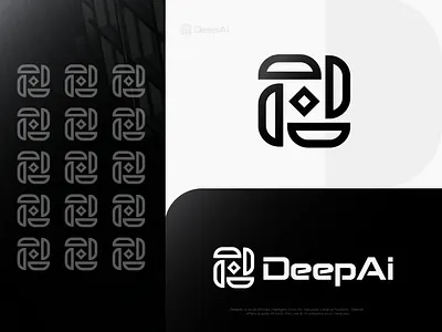 Deep Ai logo design a b c d e ai app icon artificial intelligent branding chat gpt d letter d logo design graphic design lettering logo logo design logo mark logo trends logo type minimal open ai tech web logo