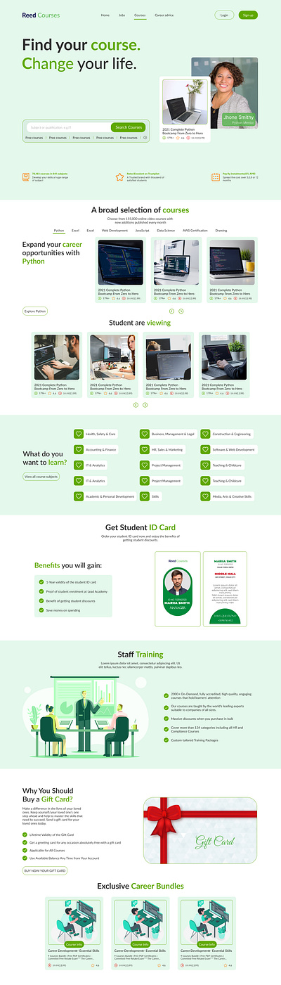 Online Course Landing Page e learning website elarnign landing page online course online course landing page website landing page