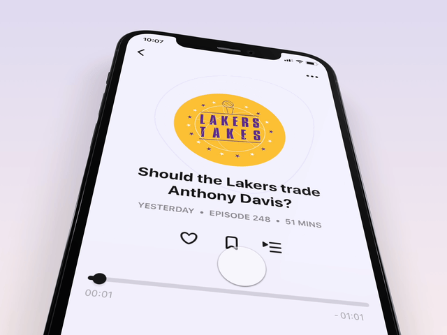 Lakers Takes Podcast app design ios origami