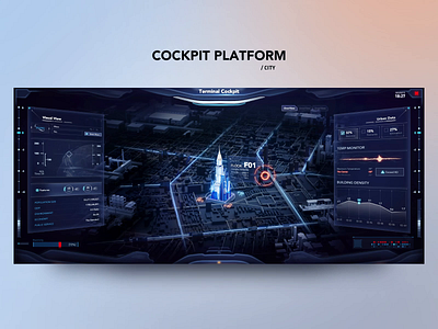 Cockpit Platform x FUI 3d animation blender city data data visualization fui graphic design hud interface ui uiux ux web website