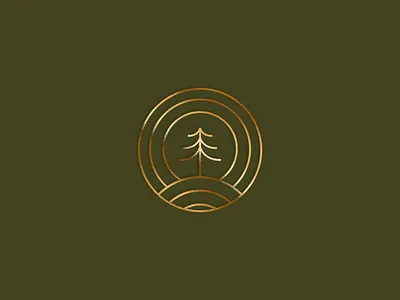 Golden Tree Logo badge logo branding color design gold foil gold foil logo golden logo graphic design illustration illustrator logo marketing nature nature logo outdoor badge outdoor logo outside pine tree logo tree tree logo