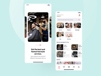 Hair Salon App 💇‍♂️💇‍♀️ app design typography ui