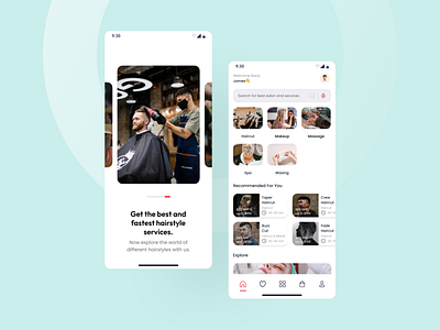 Hair Salon App 💇‍♂️💇‍♀️ app design typography ui