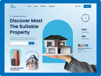 Real Estate Web Site Design: Landing Page / Home Page UI agency apartment branding clean design figma homepage landing landing page product design property real estate residence ui ui design ux web web design website website design