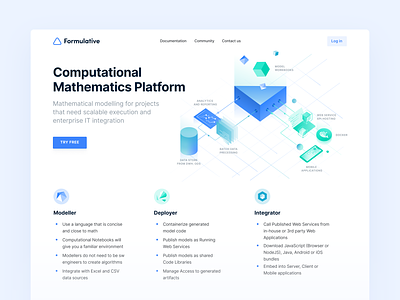 Formulative landing page comput design formula mathematics platform saas ui ui design ux web web design website