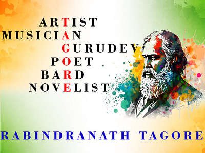 RABINDRANATH TAGORE 3d animation branding design graphic graphic design illustration india logo photoshop ravindra nath tagore ui