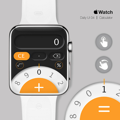 Calculator | Apple Watch UI 100 days of ui 100daysofui apple watch screen daily ui dailyuichallenge design graphic design illustration ui watchui