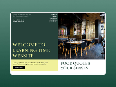Restaurant Landing page design branding design restaurant restaurant website ui user experience user interface