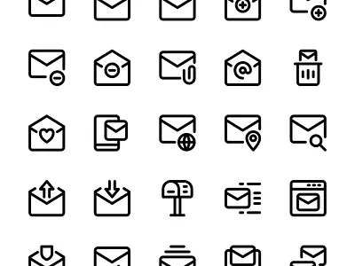 Mail icon set design email icon icon design icon set iconography icons illustration letter logo mail ui vector