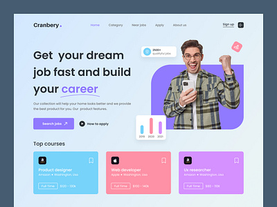 Job Finder Website Landing Page app banking book ecommerce fashiion homepage landing design landingpage landingpagedesign trendy ui ux web web design web page web site web site design web ui webdesign weblanding