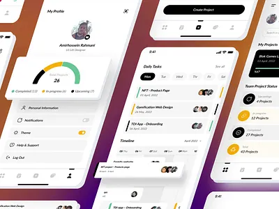 Project management app animation app branding graphic design motion graphics ui uimotion