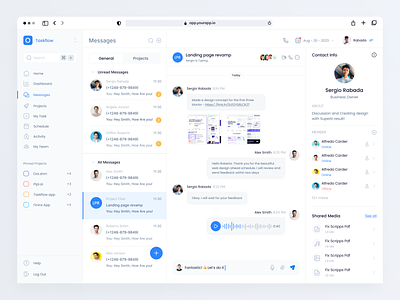 Taskflow - Task management tool message product design saas saas app saas design saas product saas ui task task management . task saas webapp