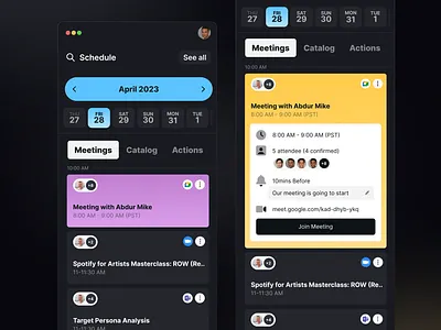 Calendar Meeting app booking business calendar design invite meeting month notification product scheduling ui uiux ux
