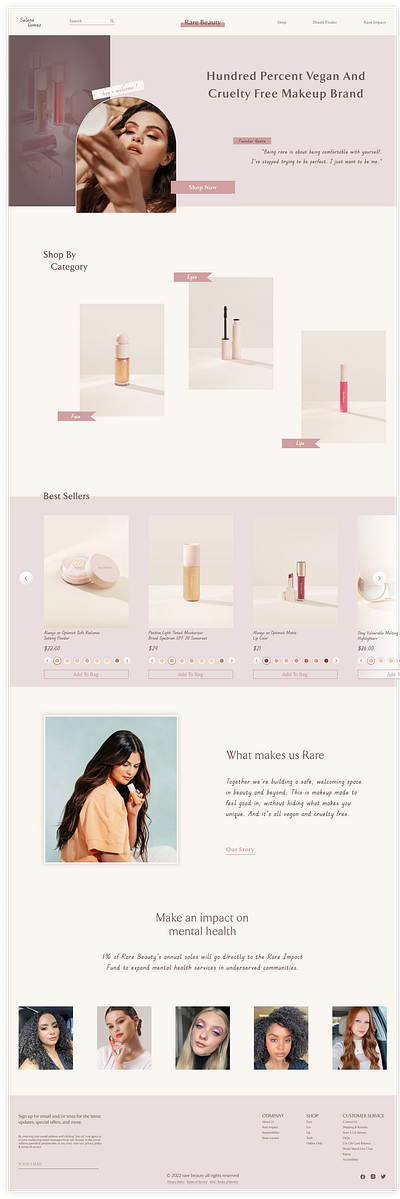Rare Beauty Website branding design graphic design ui ux vector