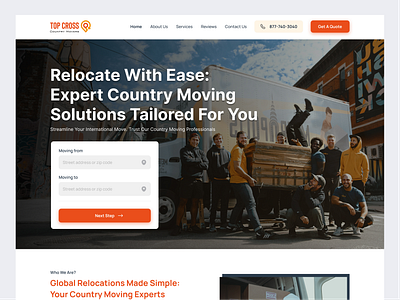 Country Moving Company Header company moving corporate moving country moving design international moving jabel landing design landing page local moving moving moving company transfer home ui ux