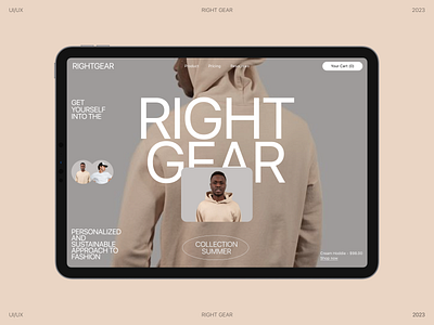Rightgear brand clothing design ecommerce fashion flat landing store ui ux web website