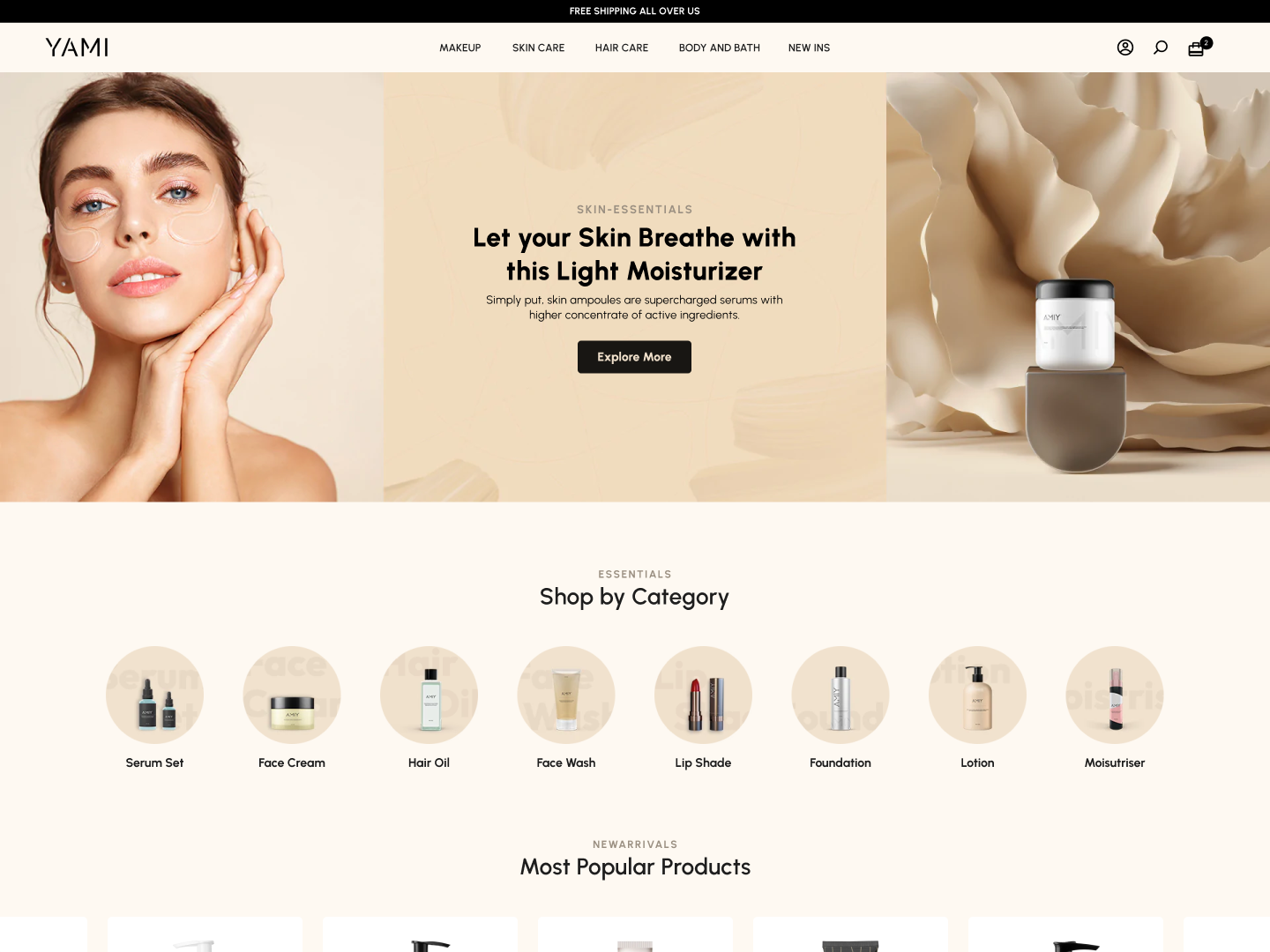 Skin Care | Website Landing Page by Mayank Agarwal on Dribbble