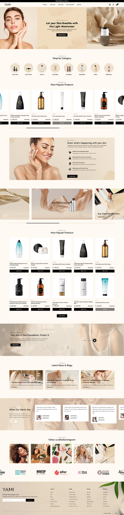 Skin Care | Website Landing Page design landing page photoistic skin care ui user experience ux website