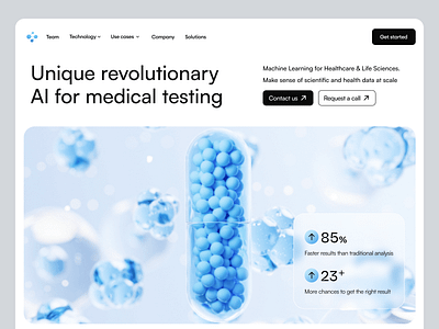 Biotech AI Medical Testing Website ai artificial intelligence biotech website biotechnology design landing page medical medical website page saas science software tech ui web webflow webpage website