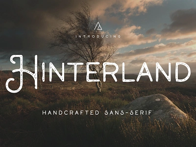 Hinterland - Handcrafted Sans-Serif countryside distressed font download font nature font outdoors outdoors font rough rustic font sans