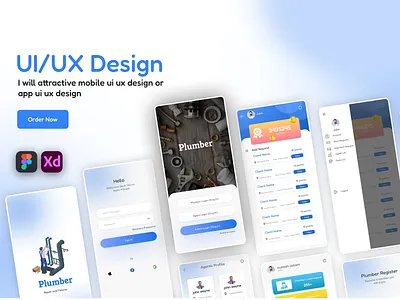 Plumber App adobe photoshop banner branding design graphic design illustration ios logo plumber plumber app screen typography ui ux vector water working app