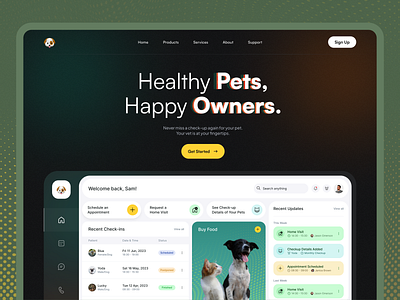 Petzy - Veterinary Clinic App app application cat clean clinic dashboard design dog health pets tracking ui uiux ux veterinary web website