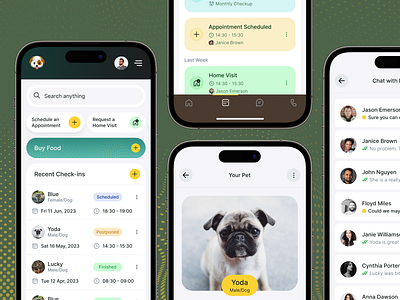 Petzy - Veterinary Clinic App app application appointment cat clean clinic design dog health mobile pets tracking ui uiux ux veterinary