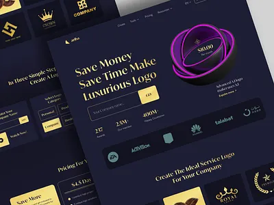 AI Logo Generator- Website ai ai logo generator branding color schemes flat design futuristic generator hero ai landingpage logo minimalism nft responsive design typography ux web 3.0 web ai webdesign