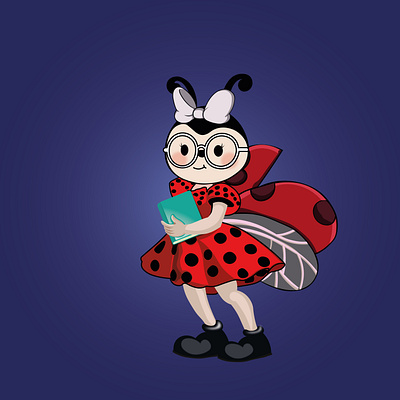 Luna Ladybard: A Cheerful and Charming Vector Artwork animated bug cartooncharacter cartoonillustration childlike colorful cute design digitalart graphicsdesign insects ladybug nature playful polkadots simpledesign vector vectorart vectorillustration whimsical