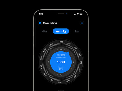 Weather / Barometer App app app ui design design desin minimalizm ui ux