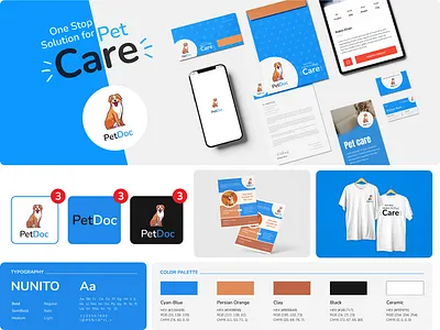 PetDoc Brand Identity 3d agency animation app design brand designer branding corporate identity creative design doctor figma graphic design illustration logo motion graphics pet pet care pethealth ui veterinary