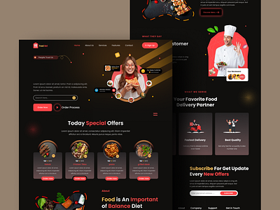 Fruit - Food Delivery Landing Page 🍕 delivery eat eating food food and drink food delivery landing page food delivery service food order foodie fruit home page landing page uiux website design