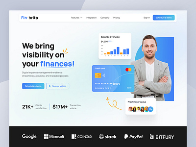 Fin-brita : Finance landing page bank cryptocurrency digitalbanking finance finance website financialservices fintech fintech website online bank payments sourav deb uidesign uiux uiux designer ux design web web design webdesign website builder website designer