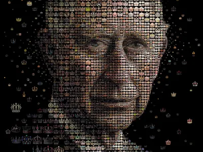 KING CHARLES III: The Coronation Portrait coronation graphic design greatbritain illustration kingcharlesiii photocollage photomosaic uk visualdesign
