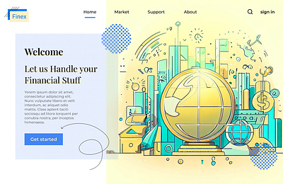 Finance Website Landing Page design illustration landing page ui ux