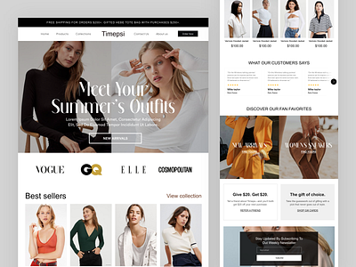 Fashion Website Design adobe xd app app ui design ecommerce website graphic design home page landing page mobile app design ui ui design ui ux design uiux user experience user interface ux design web web ui webdesign website