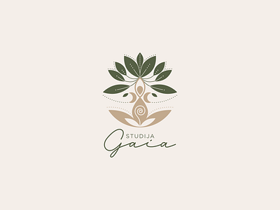 L O G O - Studio Gaia adobe beige branding design graphic design green growth illustration illustrator logo minimalistic self growth vector woman women