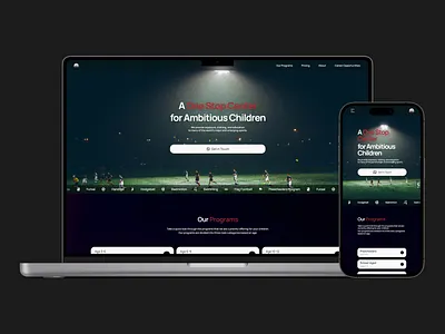 Sports Academy Responsive Web Design: iOS Android UX/UI Design sports visual design